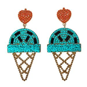 Crystal Ice Cream dangle Drop down  Earrings NEW